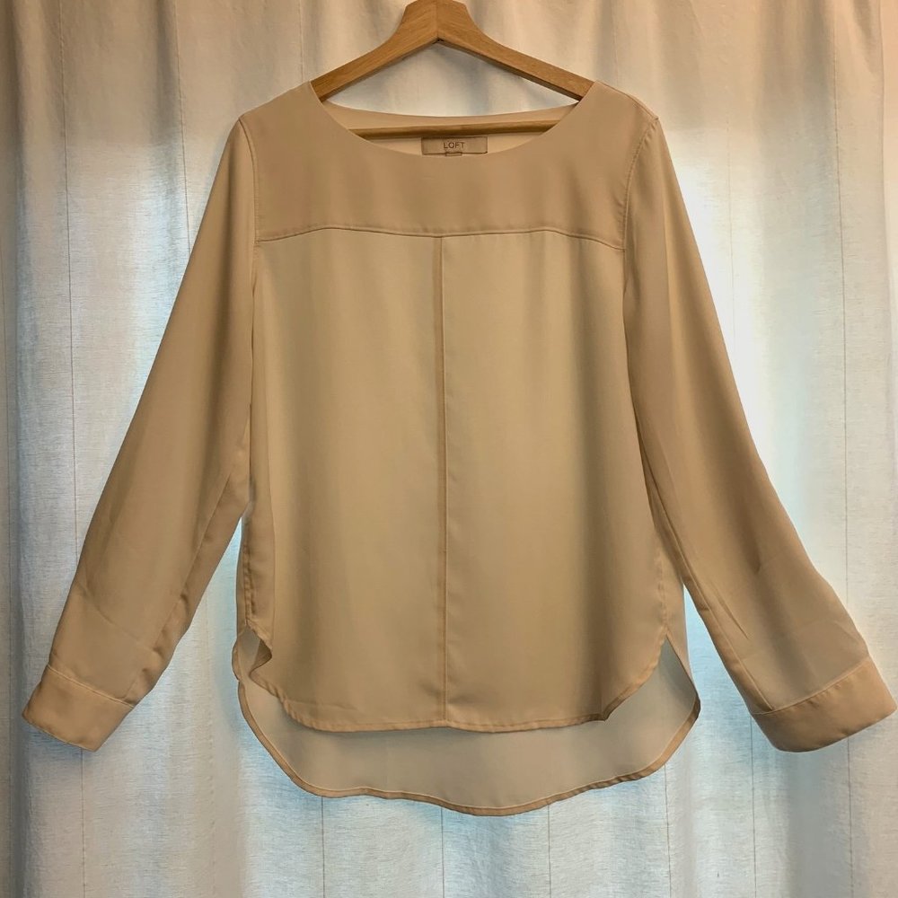 Ann Taylor Loft Roll-Up Long Sleeve Blouse
